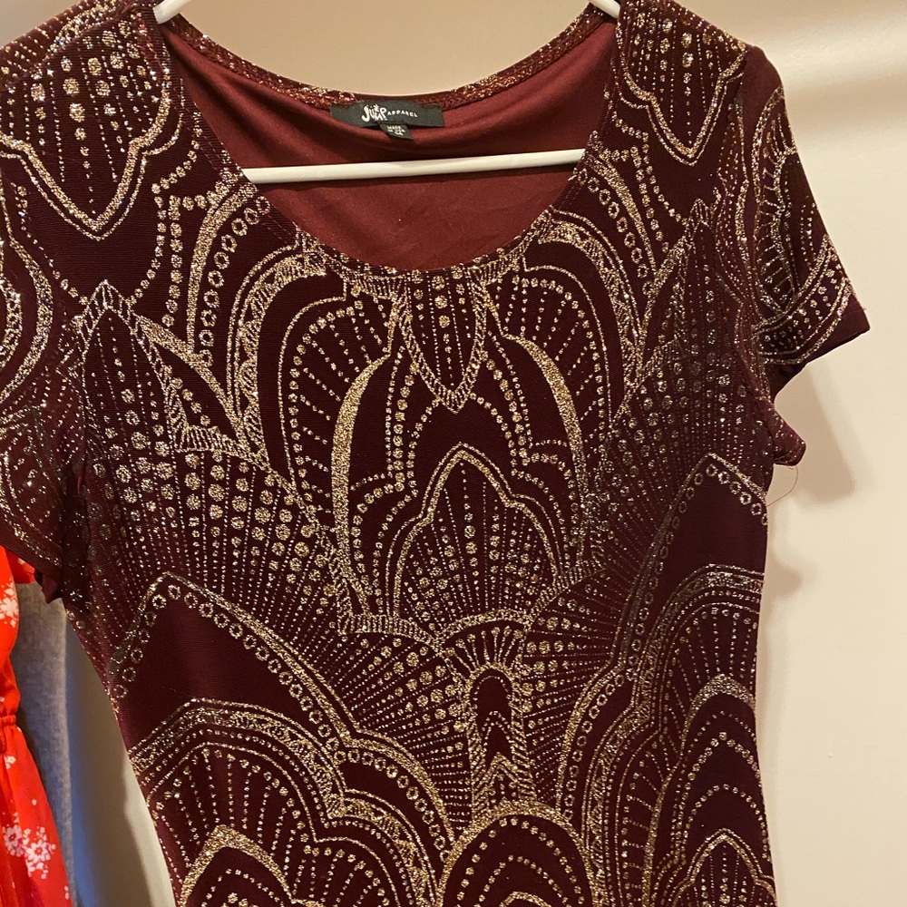 Sparkly Red and gold Dress